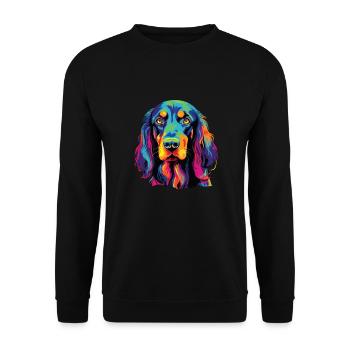 Watercolor Colorful Gordon Setter - Unisex Sweatshirt - black - Front - Alina (178cm) & Michal (187cm)