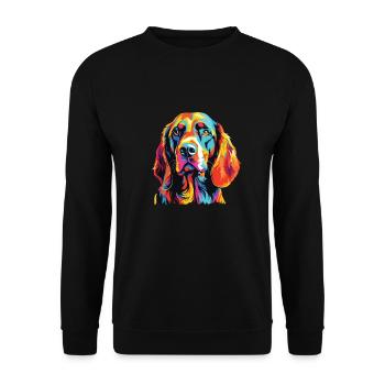 Watercolor Colorful Harrier - Unisex Sweatshirt - black - Front - Alina (178cm) & Michal (187cm)