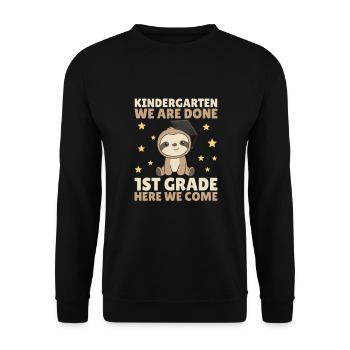Kids Kindergarten graduate Faultier 1st grade - Unisex Pullover - Schwarz - Vorne - Alina (178cm) & Michal (187cm)