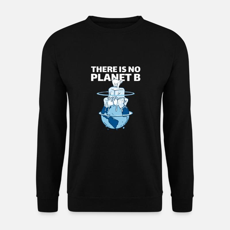 Eisbär mit Erde Klimaschutz es gibt kein planet b - Unisex Pullover - Schwarz