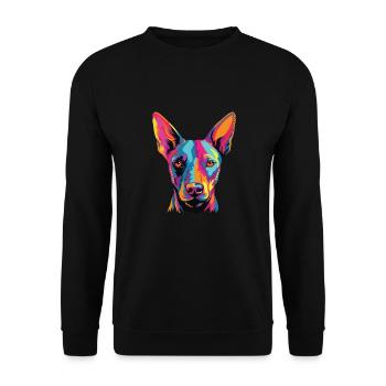 Aquarelle colorée Cirneco Delletna - Sweat-shirt Unisexe - noir - Devant - Alina (178cm) & Michal (187cm)