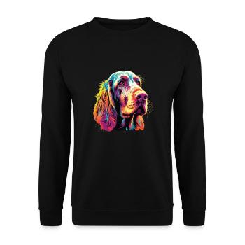 Aquarelle colorée Spinone Italiano - Sweat-shirt Unisexe - noir - Devant - Alina (178cm) & Michal (187cm)