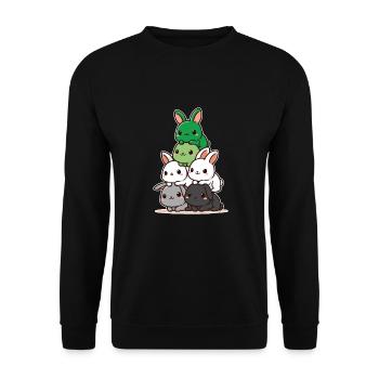 Lapins Aromantisme Drapeau Fierté Mois Mignon Lapin - Sweat-shirt Unisexe - noir - Devant - Alina (178cm) & Michal (187cm)