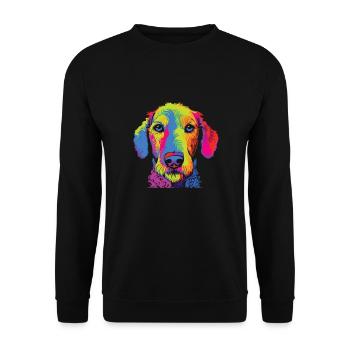 Watercolor Colorful Bedlington Terrier - Unisex Sweatshirt - black - Front - Alina (178cm) & Michal (187cm)