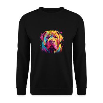 Wasserfarben Farbenfroher Chinese Shar Pei - Unisex Pullover - Schwarz - Vorne - Alina (178cm) & Michal (187cm)