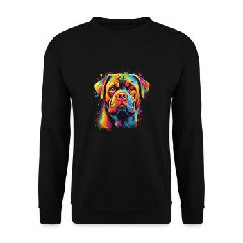 Aquarelle Colorée Dogue de Bordeaux - Sweat-shirt Unisexe - noir - Devant - Alina (178cm) & Michal (187cm)