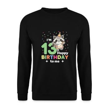 Raton laveur pour les 13 ans pour les enfants de treize ans - Sweat-shirt Unisexe - noir - Devant - Alina (178cm) & Michal (187cm)