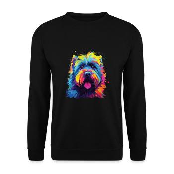 Aquarelles Colorées Bouvier des Flandres - Sweat-shirt Unisexe - noir - Devant - Alina (178cm) & Michal (187cm)