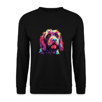 Aquarelle Coloré Griffon Korthals - Sweat-shirt Unisexe - noir - Devant - Alina (178cm) & Michal (187cm)