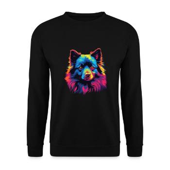 Watercolor Colorful Schipperke - Unisex Sweatshirt - black - Front - Alina (178cm) & Michal (187cm)