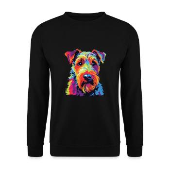 Watercolor Colorful Welsh Terrier - Unisex Sweatshirt - black - Front - Alina (178cm) & Michal (187cm)