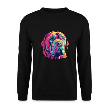 Watercolor Colorful Mastino Napoletano - Unisex Sweatshirt - black - Front - Alina (178cm) & Michal (187cm)