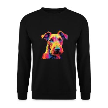 Watercolor Colorful Irish Terrier - Unisex Sweatshirt - black - Front - Alina (178cm) & Michal (187cm)