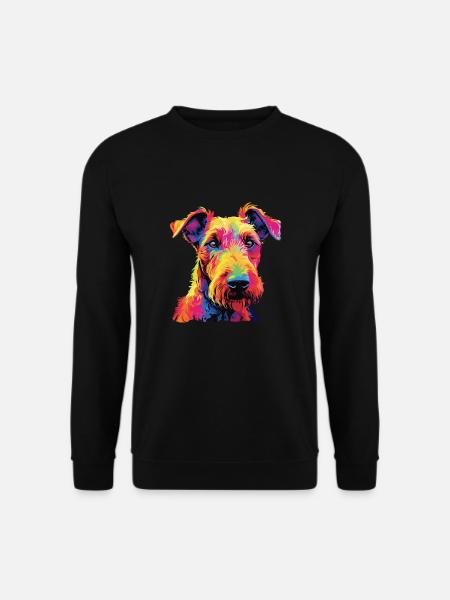 Wasserfarben Farbenfroher Irish Terrier - Unisex Pullover - Schwarz
