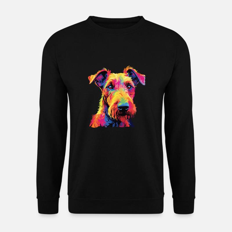 Wasserfarben Farbenfroher Irish Terrier - Unisex Pullover - Schwarz