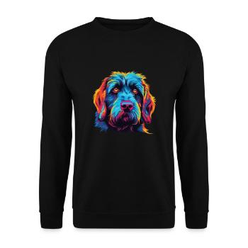 Aquarelle colorée Griffon Korthals - Sweat-shirt Unisexe - noir - Devant - Alina (178cm) & Michal (187cm)