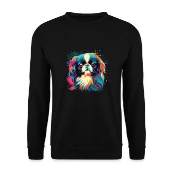 Watercolors Colorful Chin Water - Unisex Sweatshirt - black - Front - Alina (178cm) & Michal (187cm)