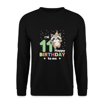 Raton laveur pour les 11 ans pour les enfants de onze ans - Sweat-shirt Unisexe - noir - Devant - Alina (178cm) & Michal (187cm)
