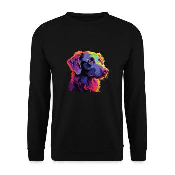 Watercolor Colorful Curly Coated Retriever - Unisex Sweatshirt - black - Front - Alina (178cm) & Michal (187cm)