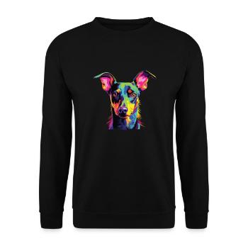 Watercolor Colorful Manchester Terrier - Unisex Sweatshirt - black - Front - Alina (178cm) & Michal (187cm)