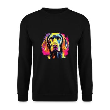 Watercolor Colorful German Shorthair - Unisex Sweatshirt - black - Front - Alina (178cm) & Michal (187cm)