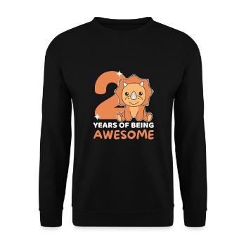 Triceratops for 2nd birthday children two years - Unisex Sweatshirt - black - Front - Alina (178cm) & Michal (187cm)