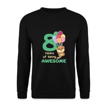 Meerkat for 8th birthday children eight years - Unisex Sweatshirt - black - Front - Alina (178cm) & Michal (187cm)