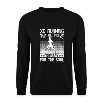 Coureur de fond et entraîneur de cross-country - Cross unique - Sweat-shirt Unisexe - noir - Devant - Alina (178cm) & Michal (187cm)