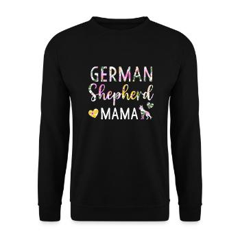 German Shepherd Mama Dog Lover for Mom Owner - Unisex Sweatshirt - black - Front - Alina (178cm) & Michal (187cm)