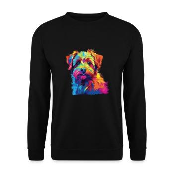Watercolor Colorful Norfolk Terrier - Unisex Sweatshirt - black - Front - Alina (178cm) & Michal (187cm)
