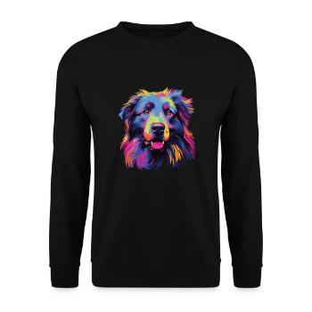 Wasserfarben Farbenfroher Petit Basset Pyrenean - Unisex Pullover - Schwarz - Vorne - Alina (178cm) & Michal (187cm)
