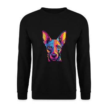Aquarelle colorée Xoloitzcuintli - Sweat-shirt Unisexe - noir - Devant - Alina (178cm) & Michal (187cm)