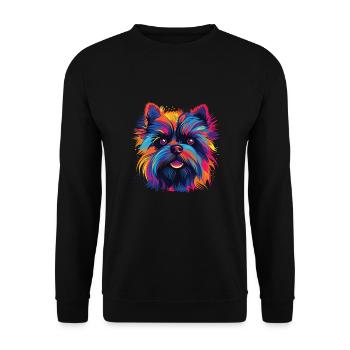 Aquarelle colorée Affenpinscher - Sweat-shirt Unisexe - noir - Devant - Alina (178cm) & Michal (187cm)