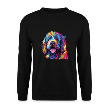 Watercolor Colorful Barbet - Unisex Sweatshirt - black - Front - Alina (178cm) & Michal (187cm)