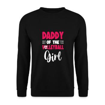 Daddy Of the Birthday Girl Volleyball Family - Unisex Pullover - Schwarz - Vorne - Alina (178cm) & Michal (187cm)