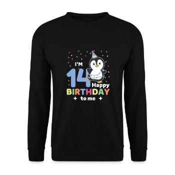 Pingouin pour les 14 ans pour les enfants de quatorze ans - Sweat-shirt Unisexe - noir - Devant - Alina (178cm) & Michal (187cm)