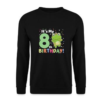 Frog for 8th birthday children eight years old - Unisex Sweatshirt - black - Front - Alina (178cm) & Michal (187cm)