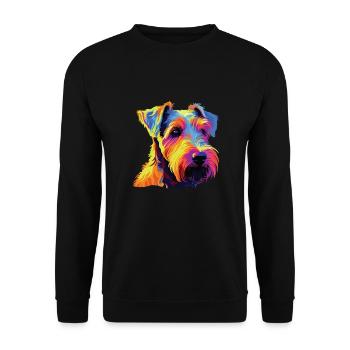 Watercolor Colorful Welsh Terrier - Unisex Sweatshirt - black - Front - Alina (178cm) & Michal (187cm)