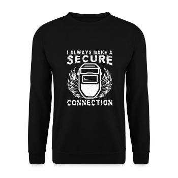 Je fais toujours une connexion sécurisée Travailleur de la soudure - Sweat-shirt Unisexe - noir - Devant - Alina (178cm) & Michal (187cm)