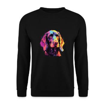 Watercolors Colorful German Wirehair - Unisex Sweatshirt - black - Front - Alina (178cm) & Michal (187cm)