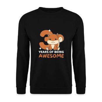 Squirrel for 3rd birthday children three years - Unisex Sweatshirt - black - Front - Alina (178cm) & Michal (187cm)
