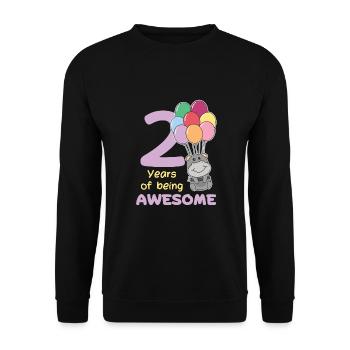 Hippopotame pour les enfants de 2 ans - Sweat-shirt Unisexe - noir - Devant - Alina (178cm) & Michal (187cm)