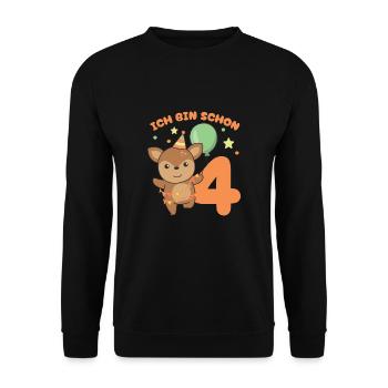 I'm already 4 deer birthday kids - Unisex Sweatshirt - black - Front - Alina (178cm) & Michal (187cm)