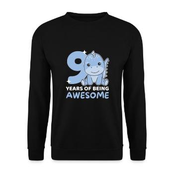 Dino pour les enfants de 9 ans - Sweat-shirt Unisexe - noir - Devant - Alina (178cm) & Michal (187cm)