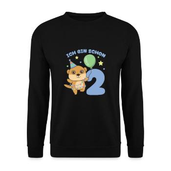 J’ai déjà 2 enfants d’anniversaire suricate - Sweat-shirt Unisexe - noir - Devant - Alina (178cm) & Michal (187cm)