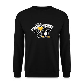 Love Peace Penguins Funny Dab Cool Penguin Dabbing - Unisex Sweatshirt - black - Front - Alina (178cm) & Michal (187cm)