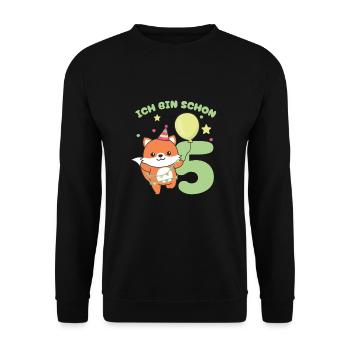J’ai déjà 5 enfants d’anniversaire de renards - Sweat-shirt Unisexe - noir - Devant - Alina (178cm) & Michal (187cm)