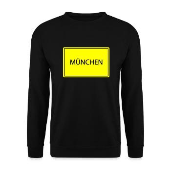 ortsschild münchen - Unisex Pullover - Schwarz - Vorne - Alina (178cm) & Michal (187cm)