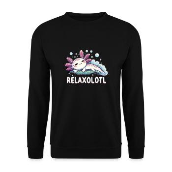 Relaxolotl Axolotl Lover Cute Animals Relax - Unisex Sweatshirt - black - Front - Alina (178cm) & Michal (187cm)