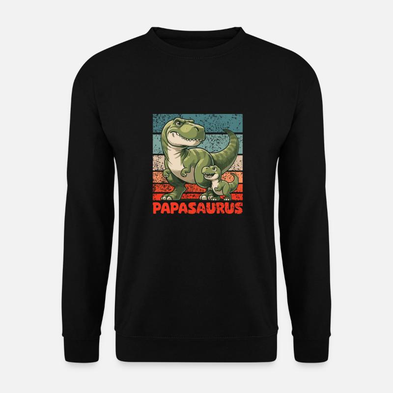 Papasaurus Vatertag bester Papa T-Rex Dinosaurier - Unisex Pullover - Schwarz